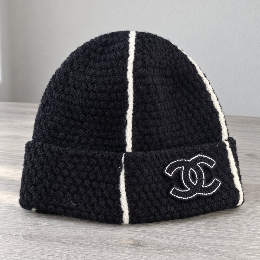 CHANEL CC Cuffed Knit Beanie